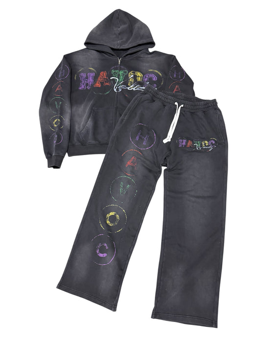 black sweatsuit